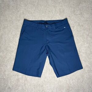 J Lindeberg Shorts Men Sz 33 Navy Performance Golf Chino Stretch 10" Lightweight